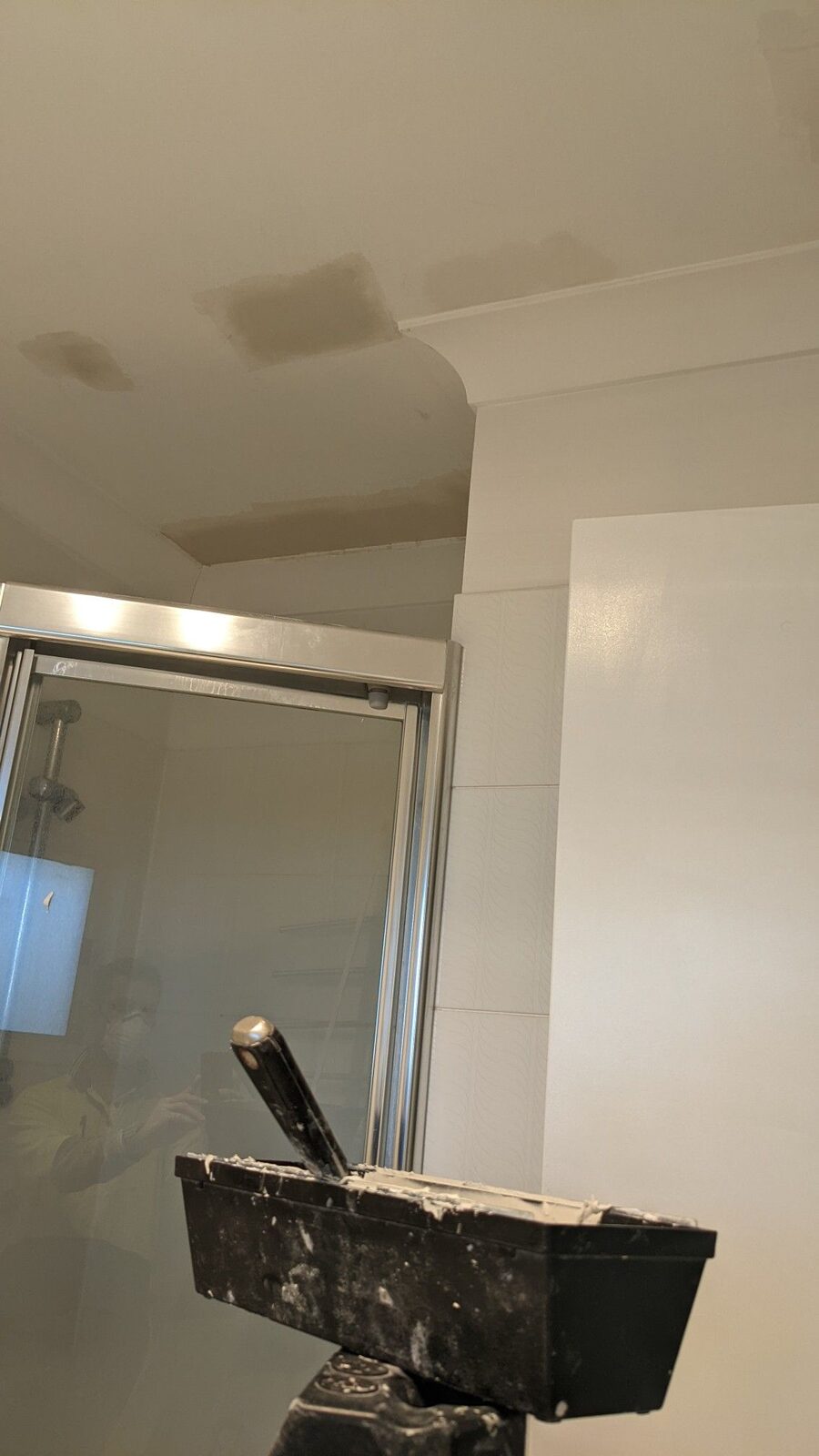 Bathroom ceiling drywall repair